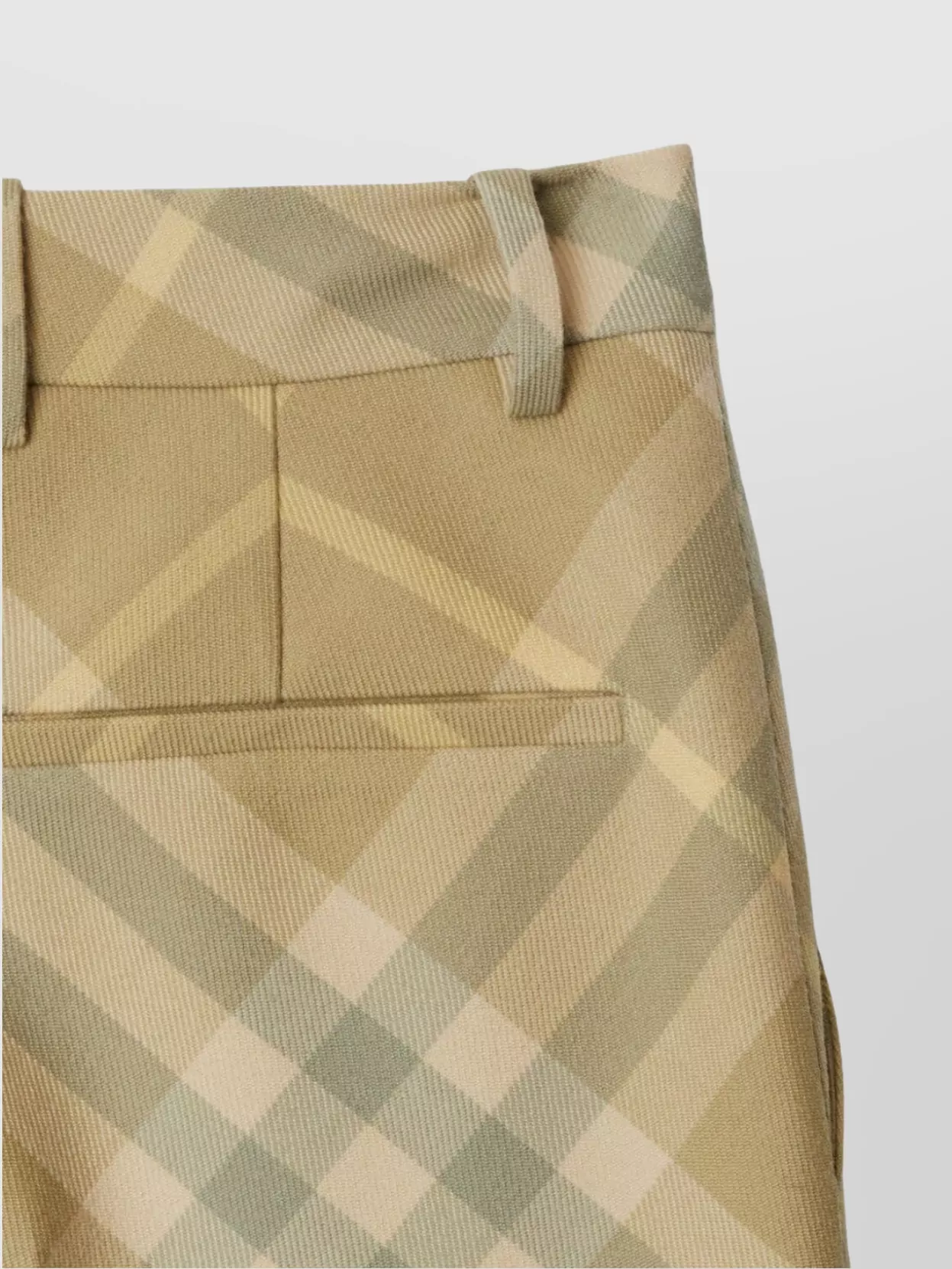 Burberry Check Print Tailored Wool Trousers