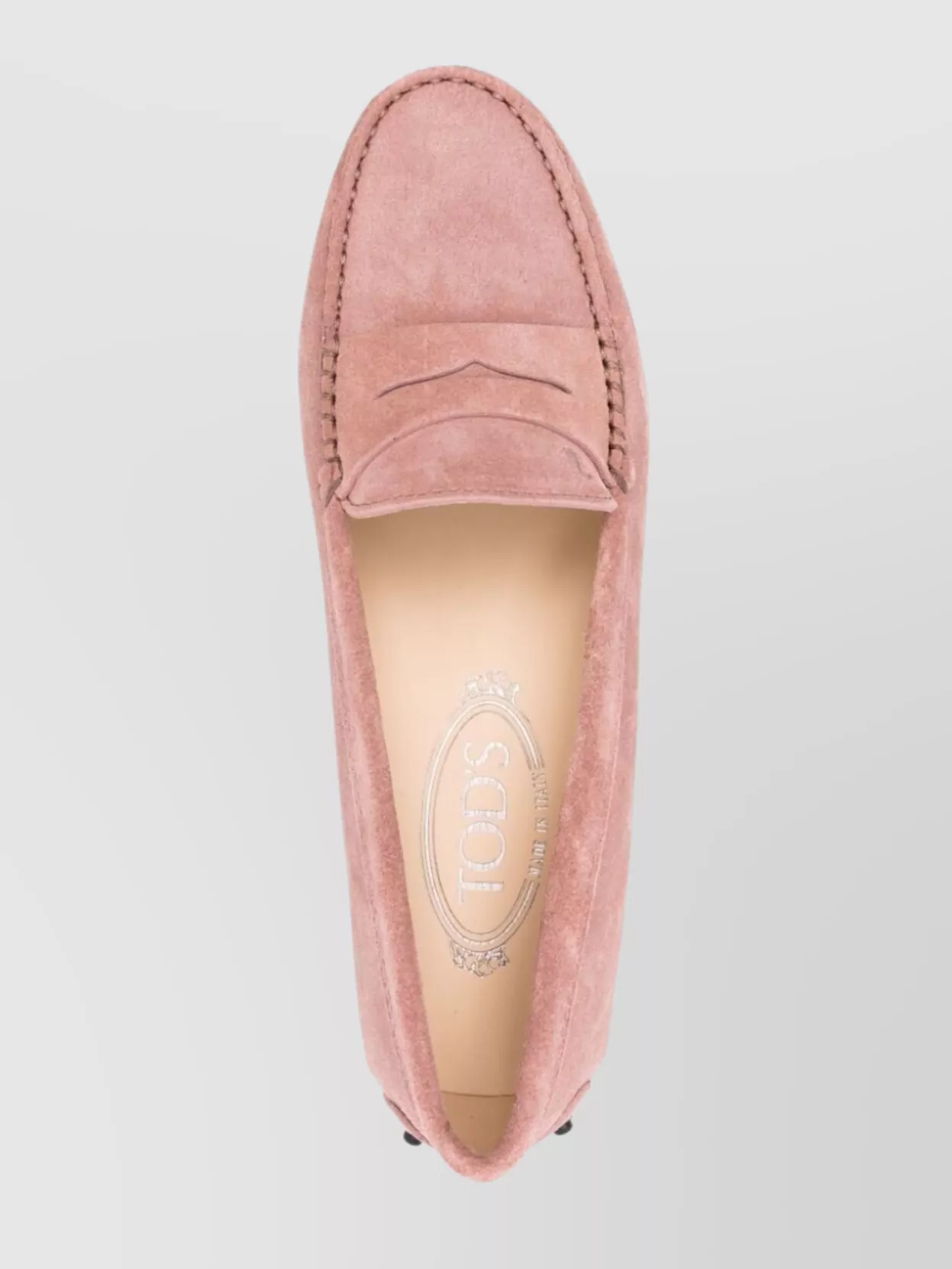Tod's Round Toe Loafers With Signature Gommino Sole In Pink