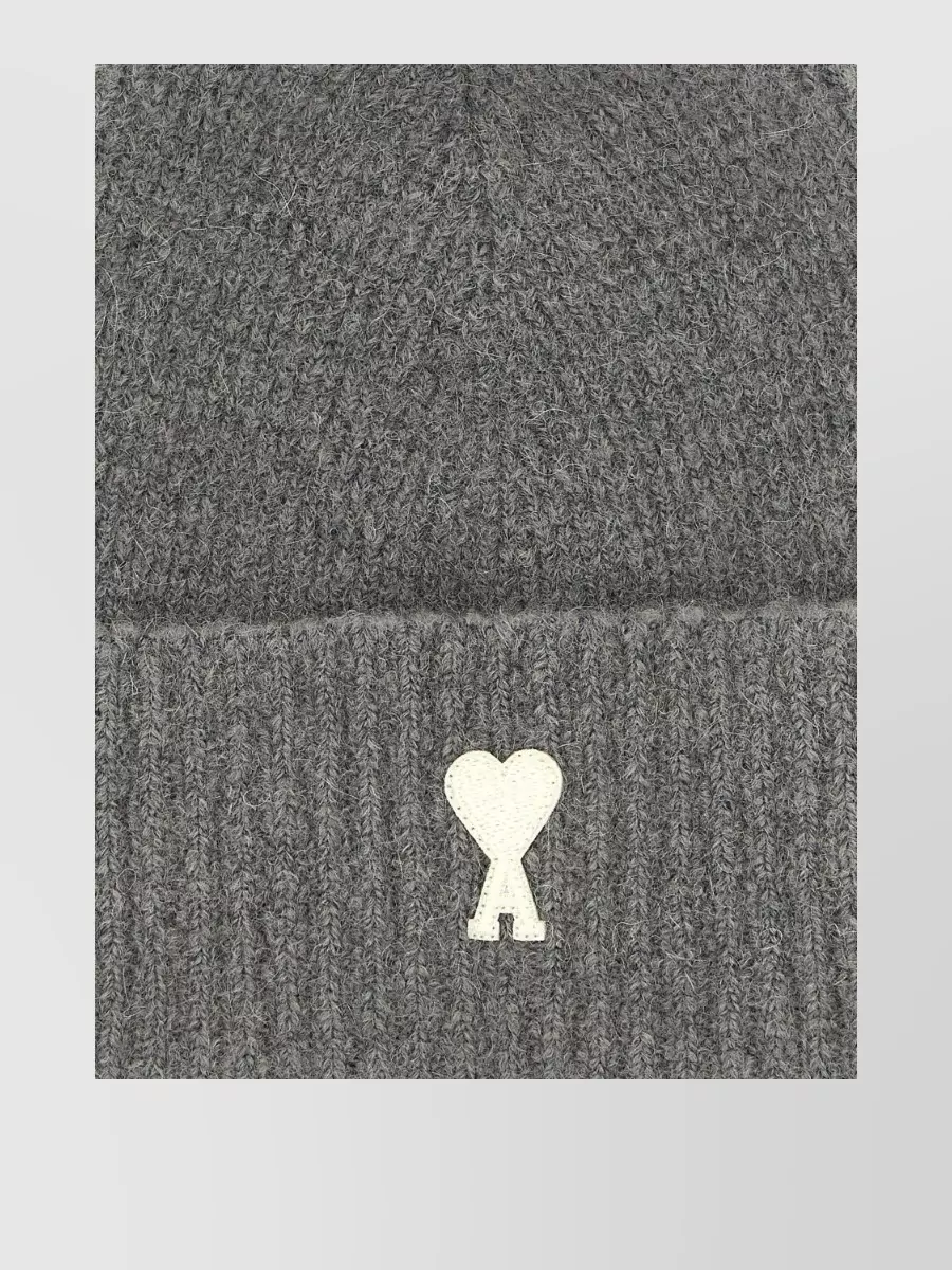 Ami Paris Alpaca Ribbed Beanie