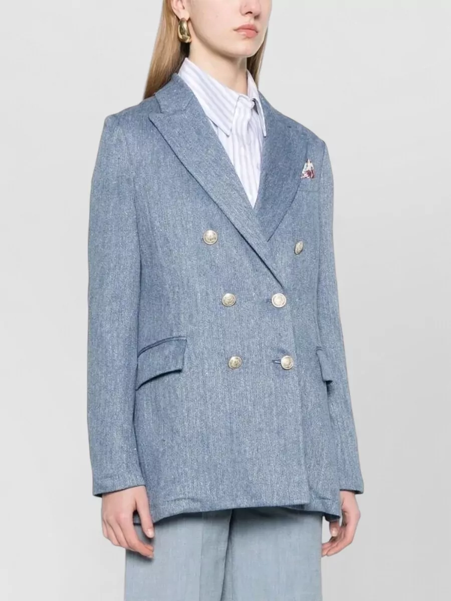 Circolo 1901 Linen Blend Double-Breasted Suit Jacket
