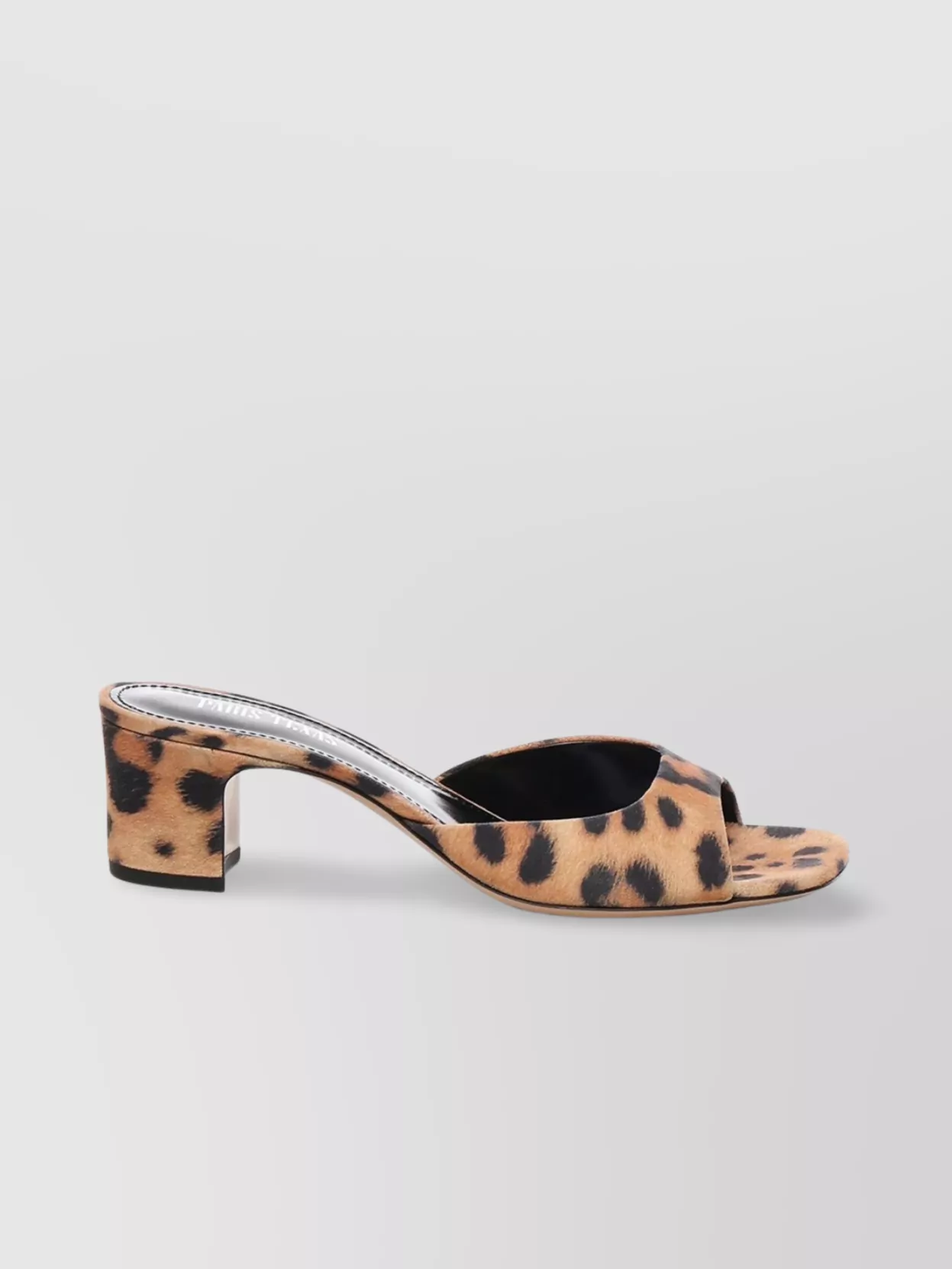 Shop Paris Texas Lara Natural Leopard Heeled Mules