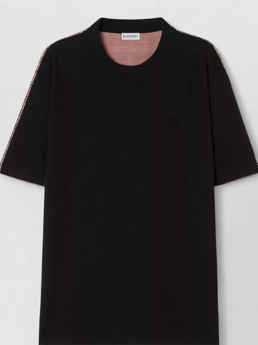 Burberry cotton two tone check short sleeve t shirt
