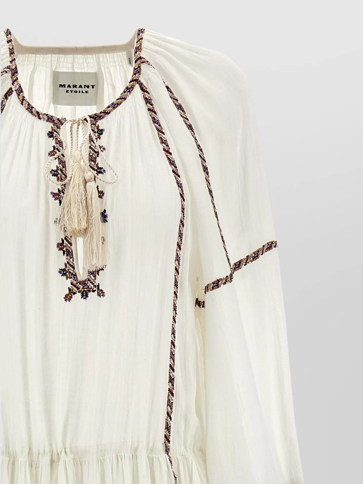 Isabel Marant Etoile 'Florenza' Embroidered Waist Long Tiered Dress
