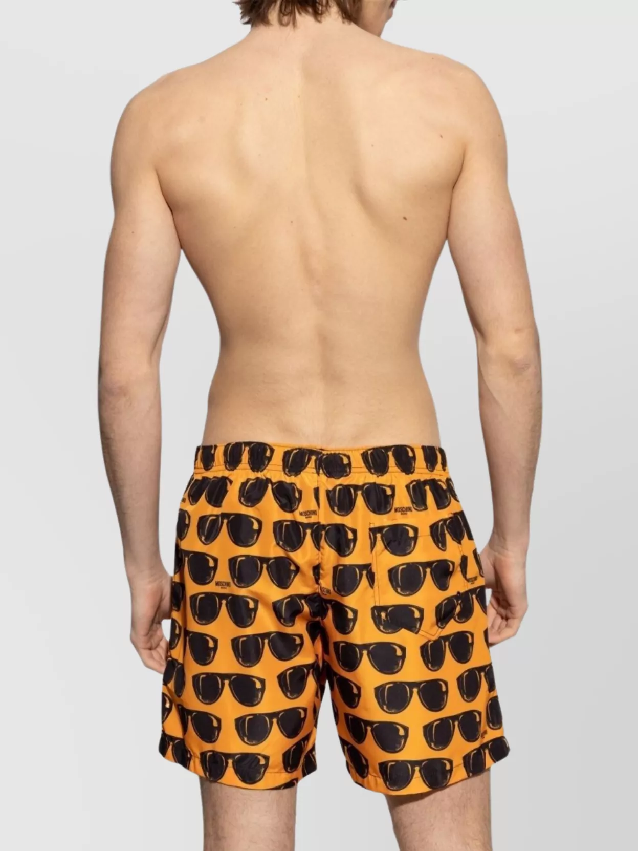 Moschino Graphic Print Drawstring Waistband Swim Shorts