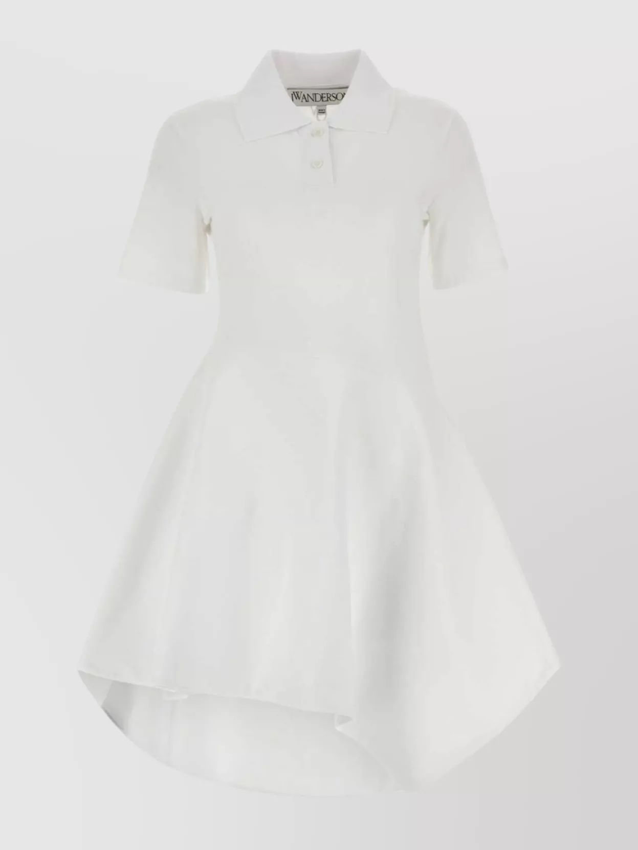 Shop Jw Anderson Polo Dress In Textured Fabric In White
