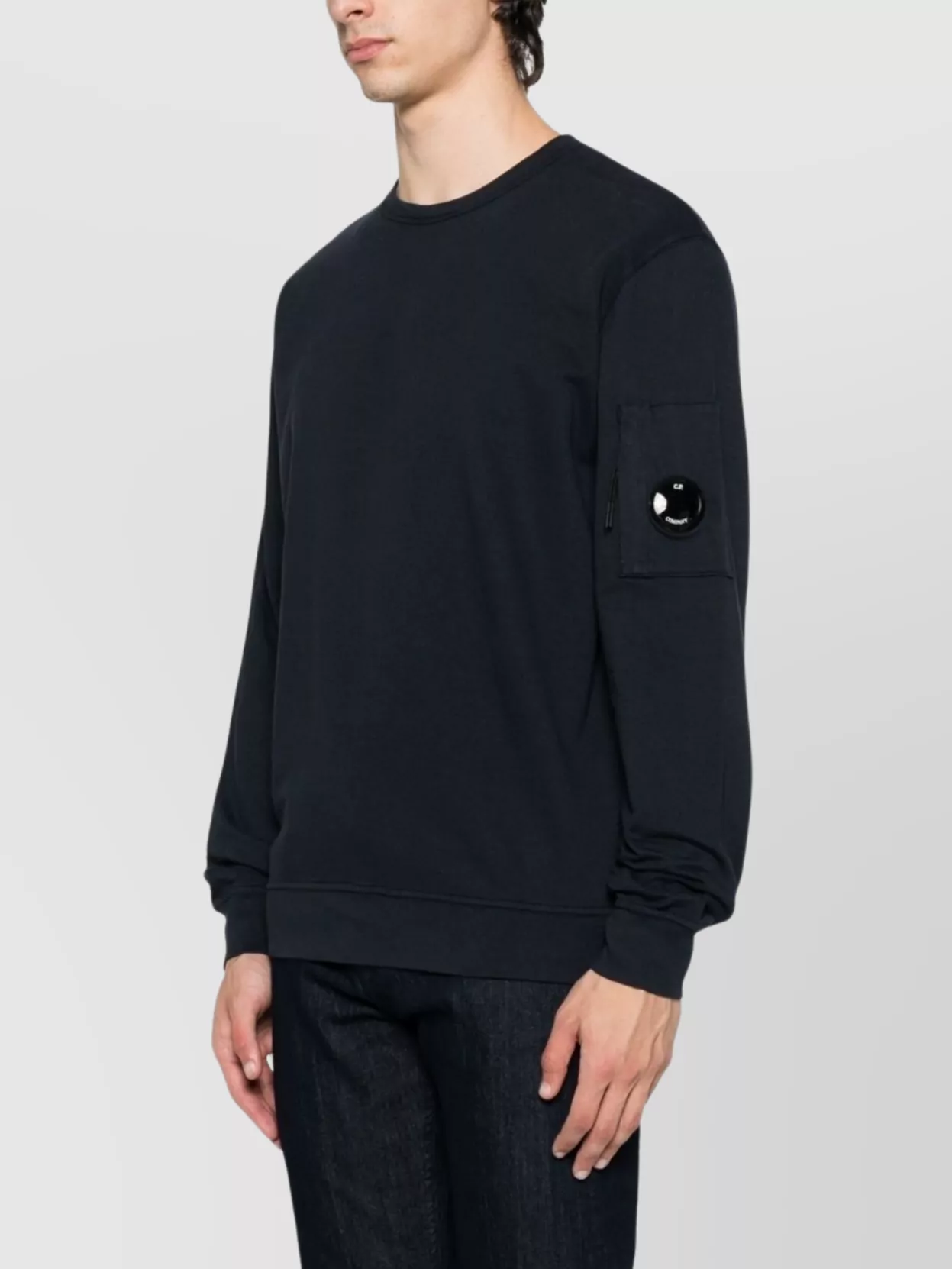 C.p. Company Patched Arm Crew Neck Sweater