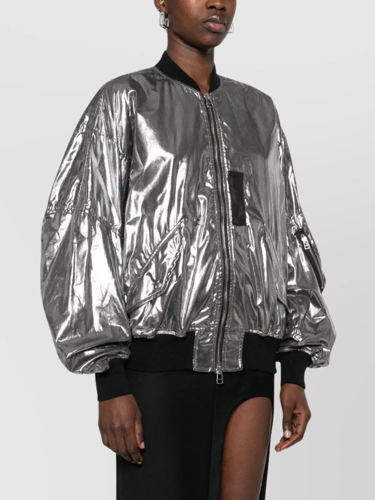 Junya Watanabe Casual Jacket With Elasticated Hem And Metallic Finish
