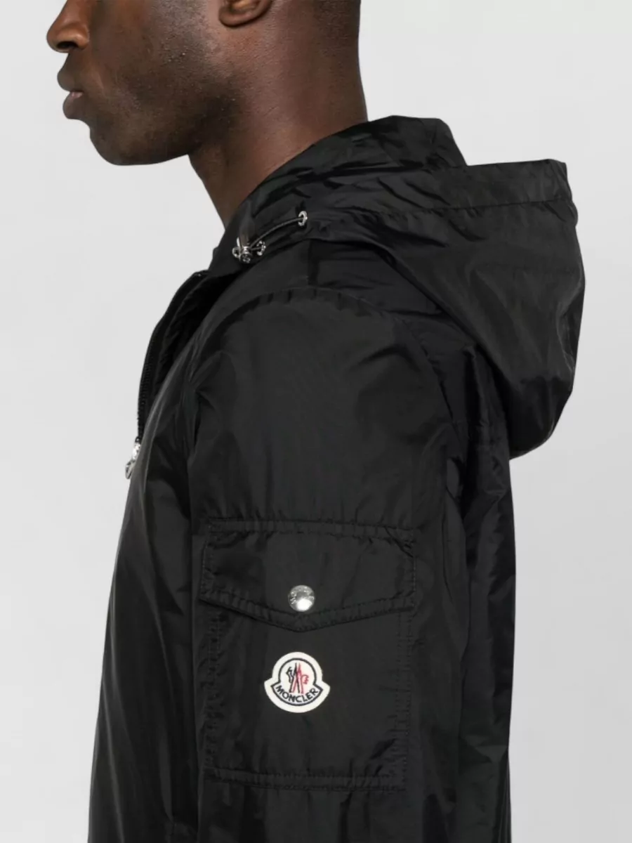 Moncler Hooded Jacket Nylon Silk Long Sleeves