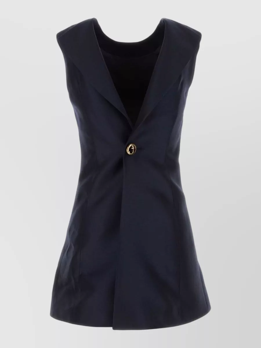 Balenciaga silk wool sleeveless a-line mini dress