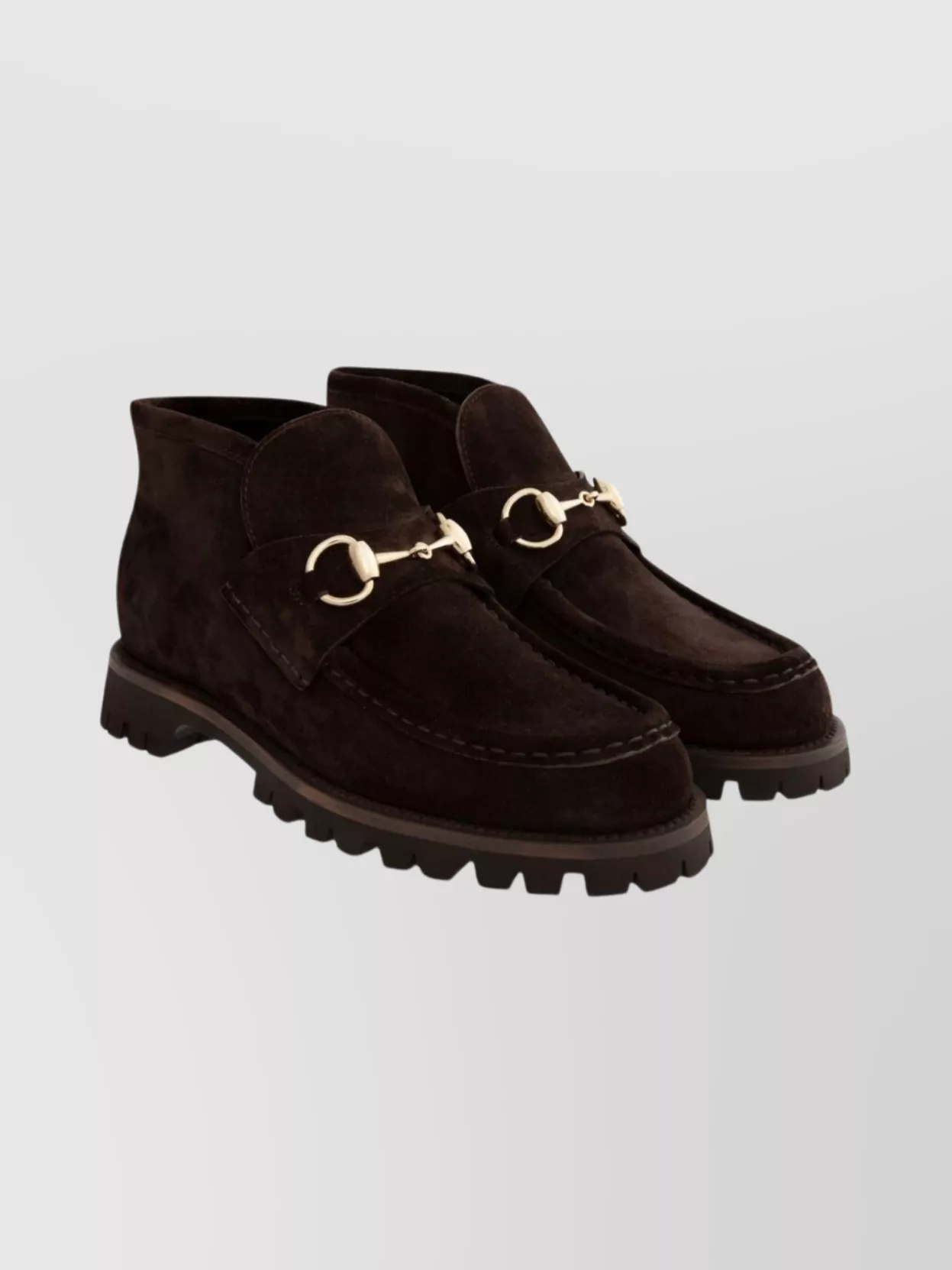 Gucci Suede Ankle Boots Gold-tone Hardware