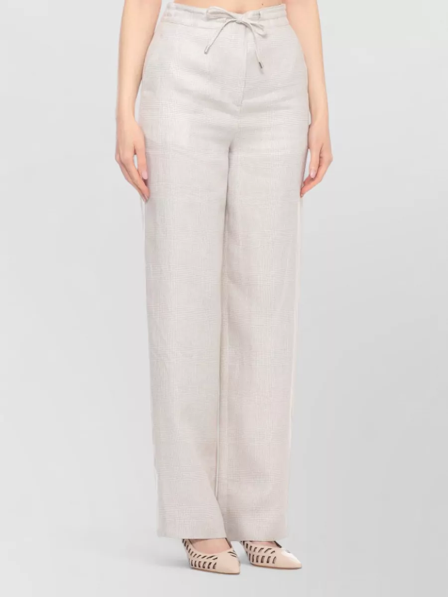 Lardini Linen Straight-Leg Wide-Leg Trousers