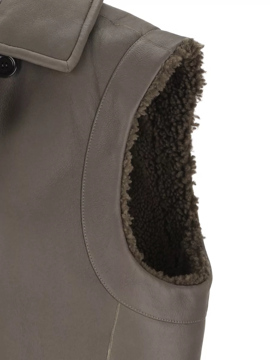 Max Mara Shearling Double-Breasted Vest