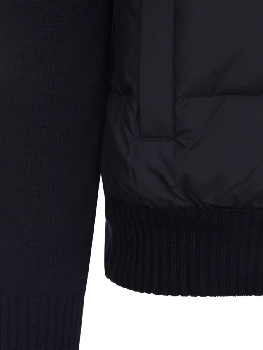 Moncler Wool Quilted Padded Zip Cardigan
