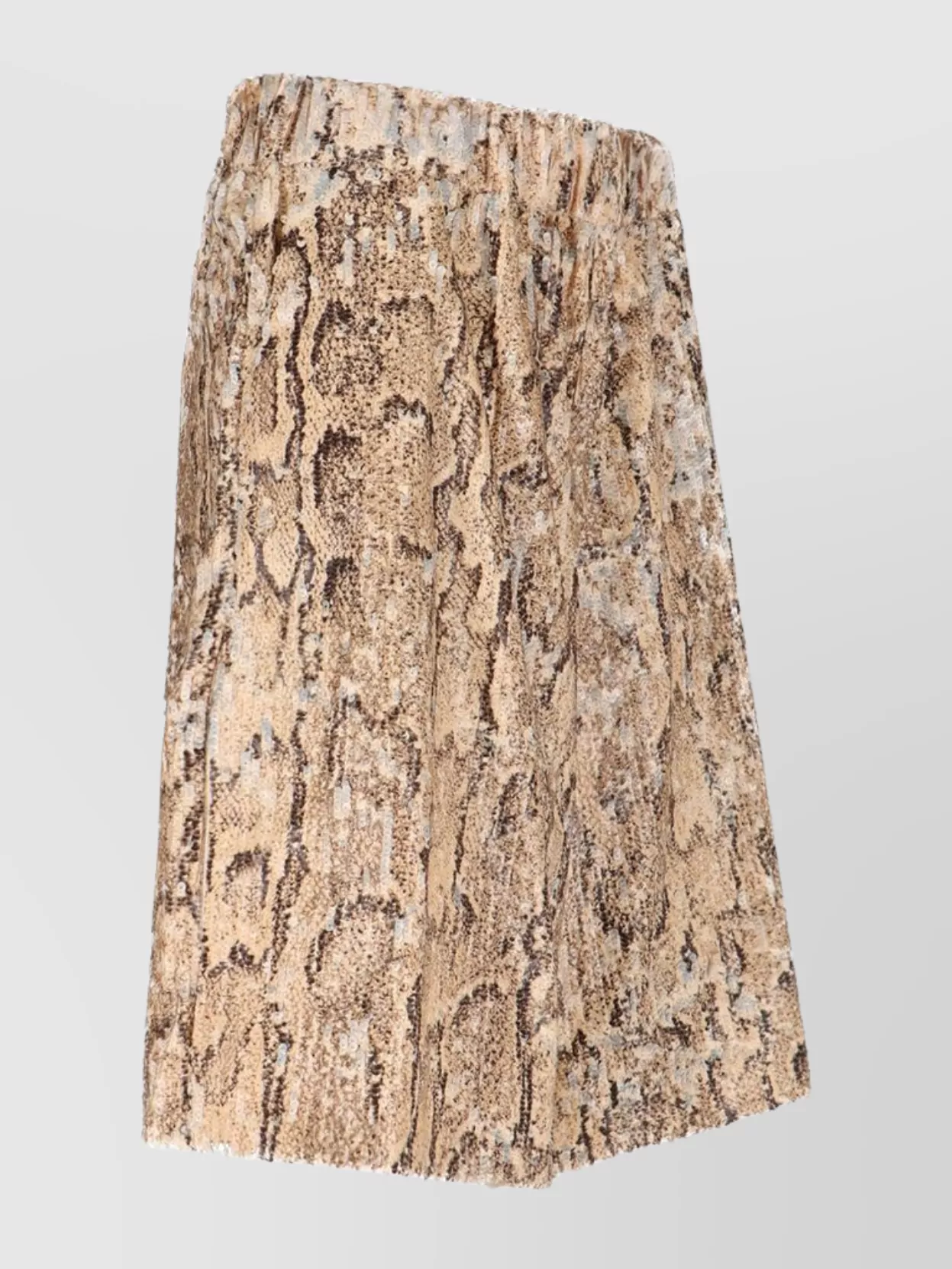 Dries Van Noten Beige Cotton Trousers With All-over Viscose Sequins In Gold