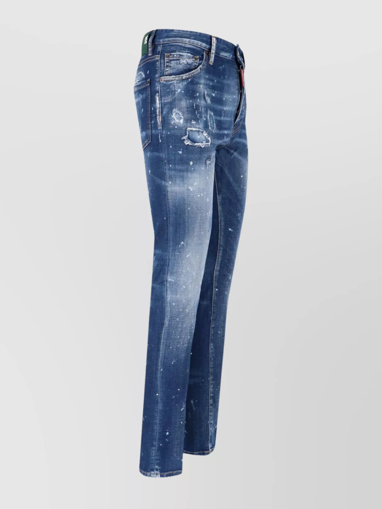 Dsquared2 Straight Leg Trousers Distressed Styling In Blue