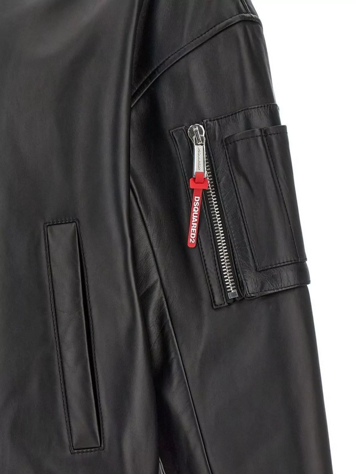 Dsquared2 Ribbed Cuffs And Hem Jacket With Pockets In Black