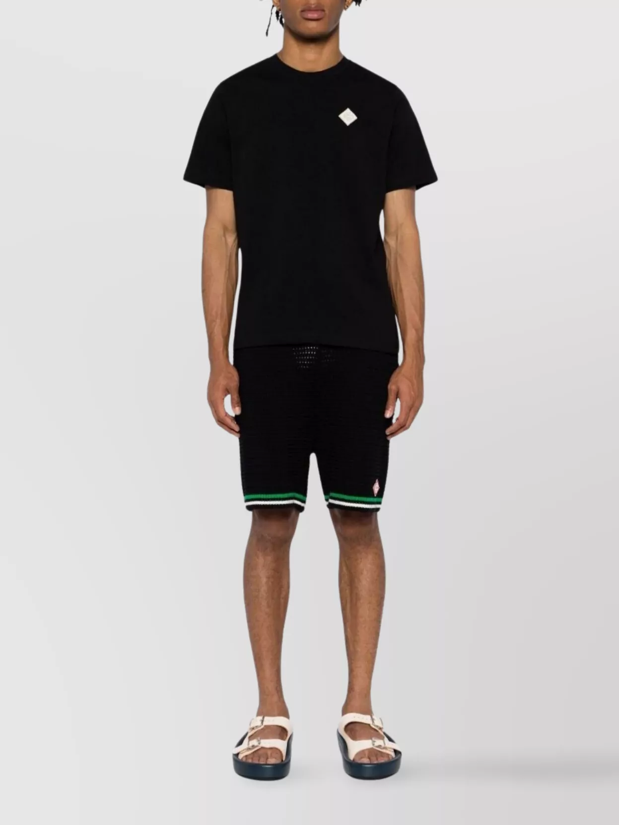 Casablanca Crew Neck Cotton T-Shirt With Short Sleeves