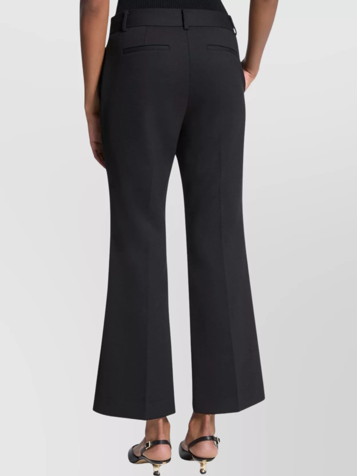 Michael Kors Flared Cropped Trousers Featuring Pockets In Black