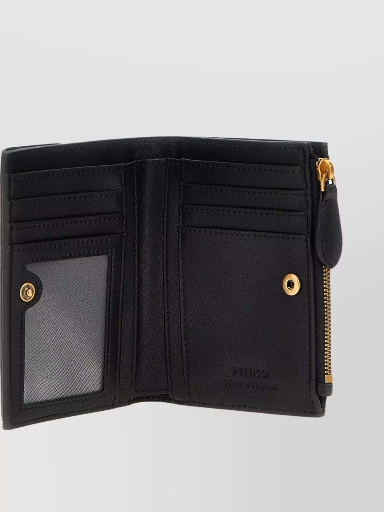 Pinko Small Wallet In Leather With Logo In Black