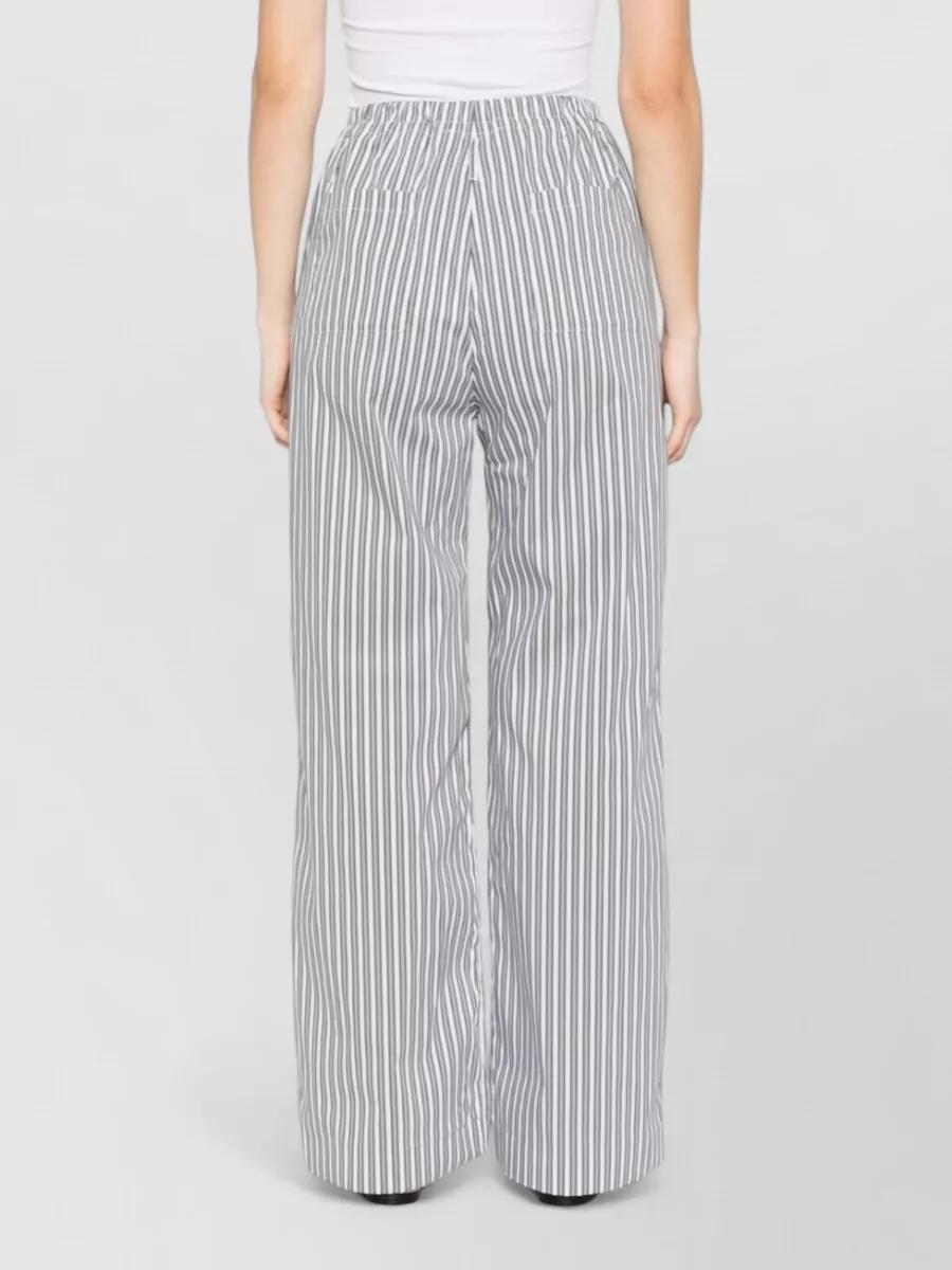 Iro Lia Striped Cotton Blend Wide Leg Trousers