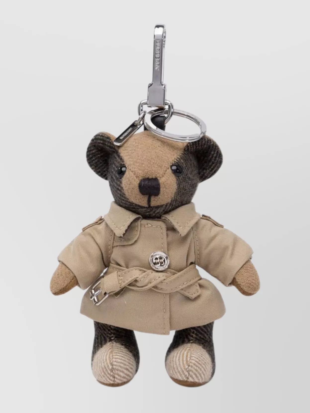 Burberry Teddy Bear Metal Keyring With Trench Coat Detail