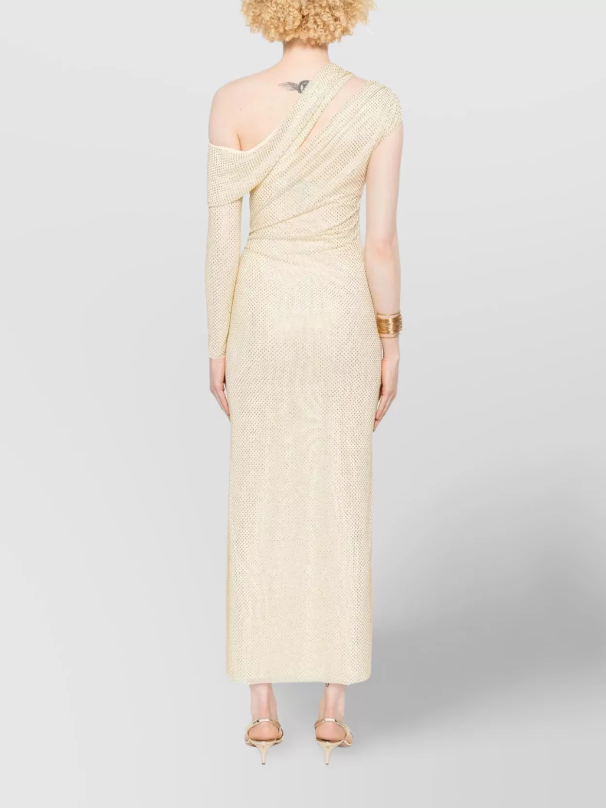 Self-Portrait Crystal Embellished One Shoulder Midi Dress