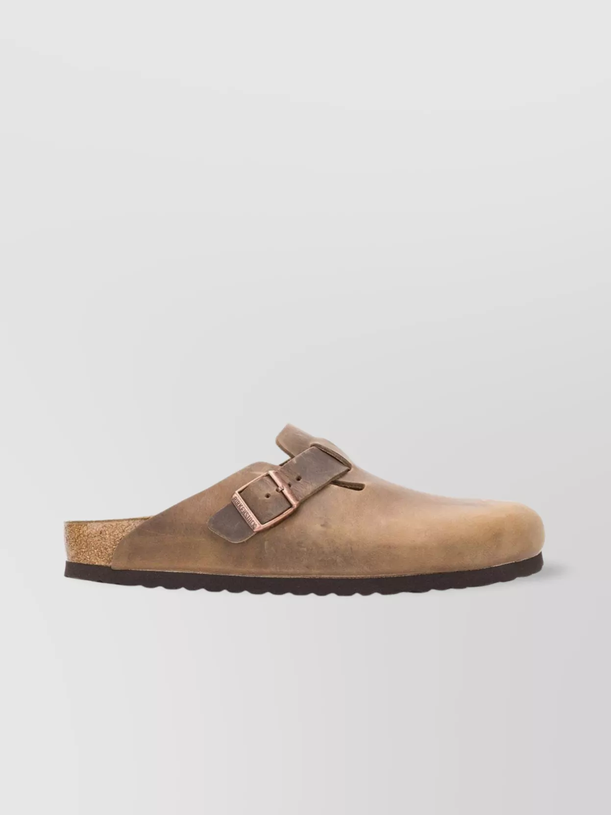 Birkenstock Oiled Leather Slippers With Cork Sole