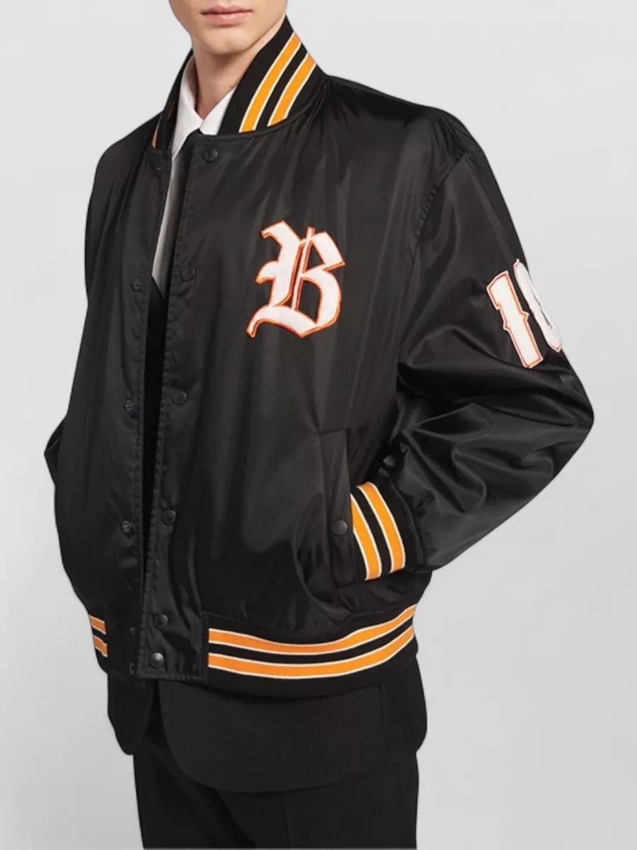 Balenciaga Ribbed Relaxed-Fit Varsity Bomber Jacket