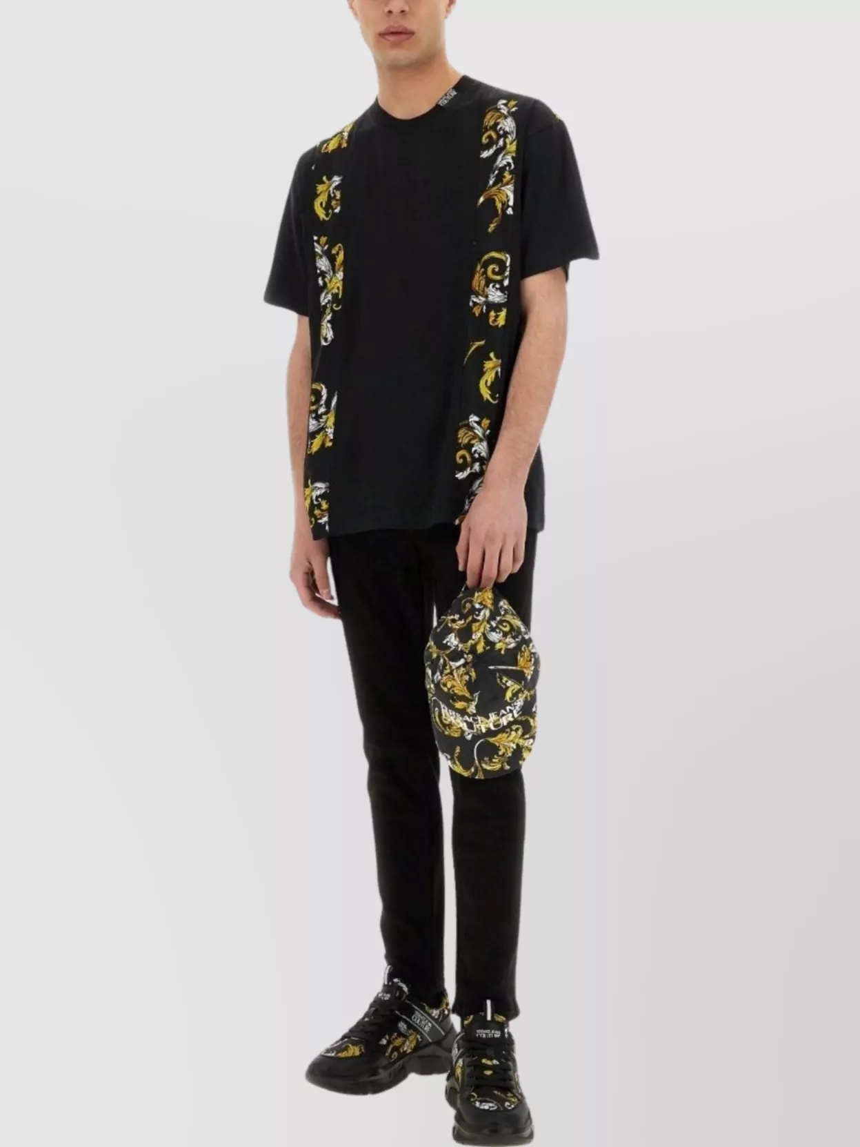 Shop Versace Jeans Couture Baroque Outline Regular Fit T-shirt