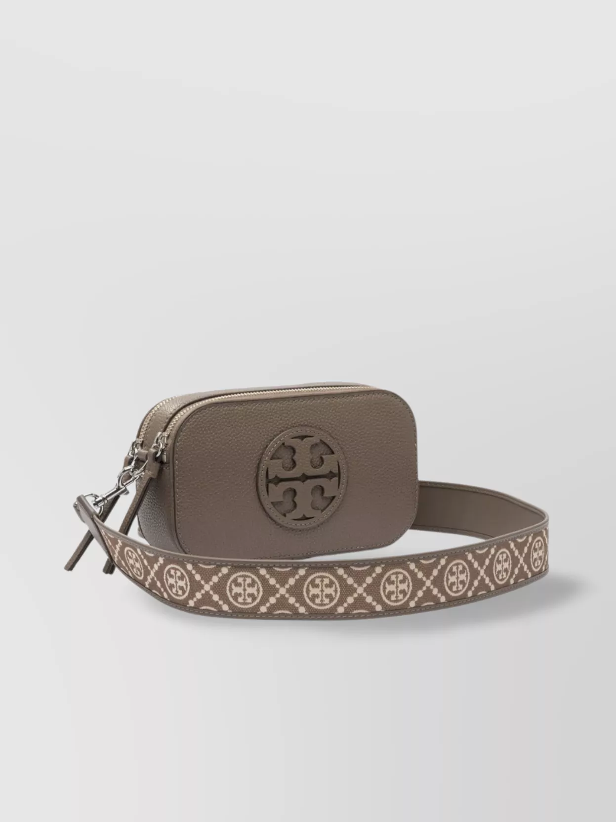 Tory Burch Textured Finish Crossbody Bags With Adjustable Strap And Tassel Detail