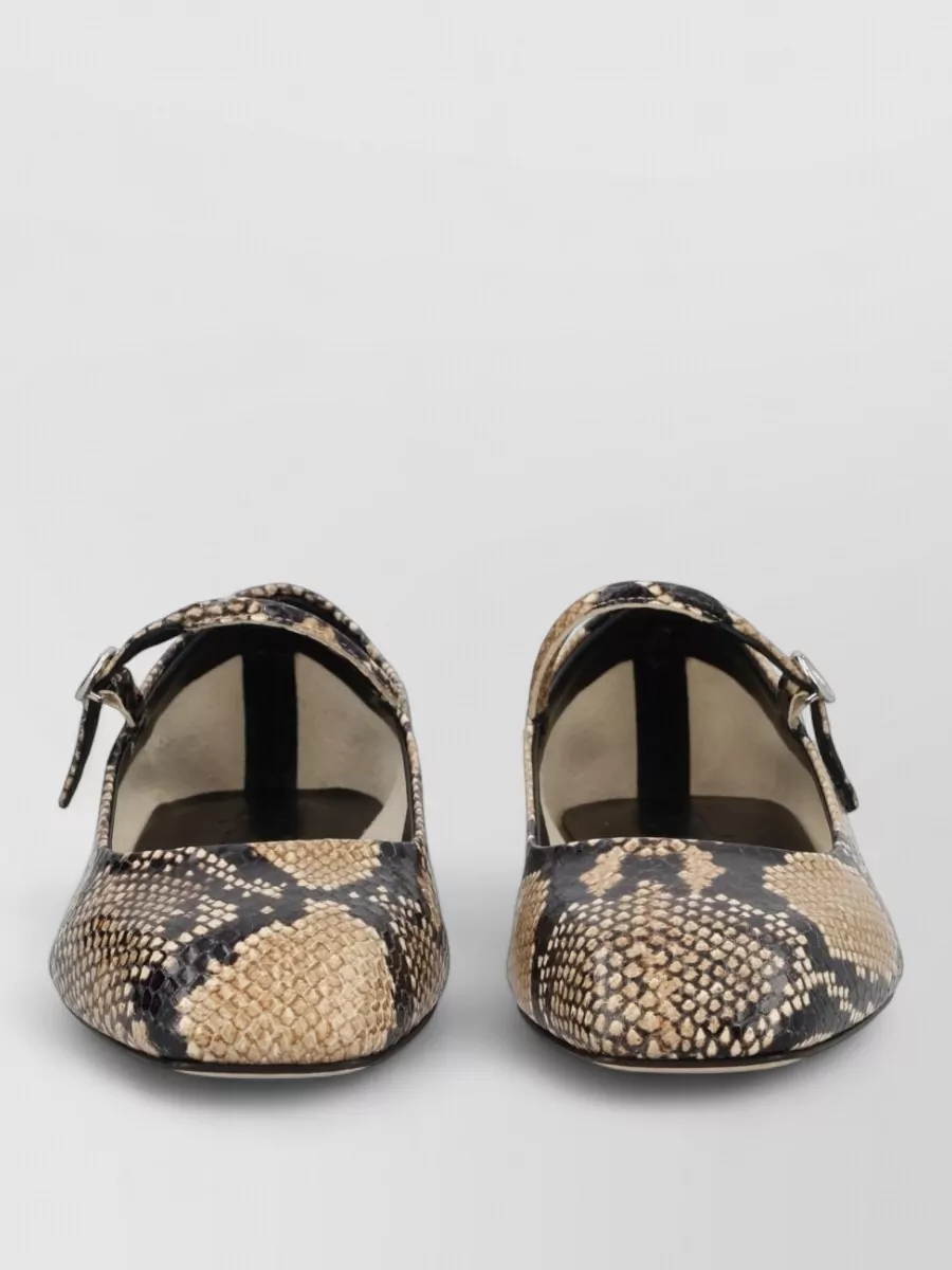 Aeyde printed leather mary jane ballerina shoes