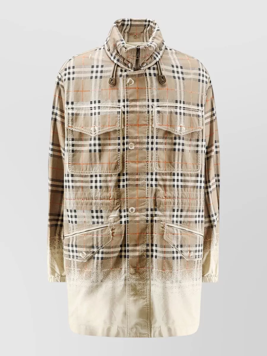 Burberry cotton check print parka