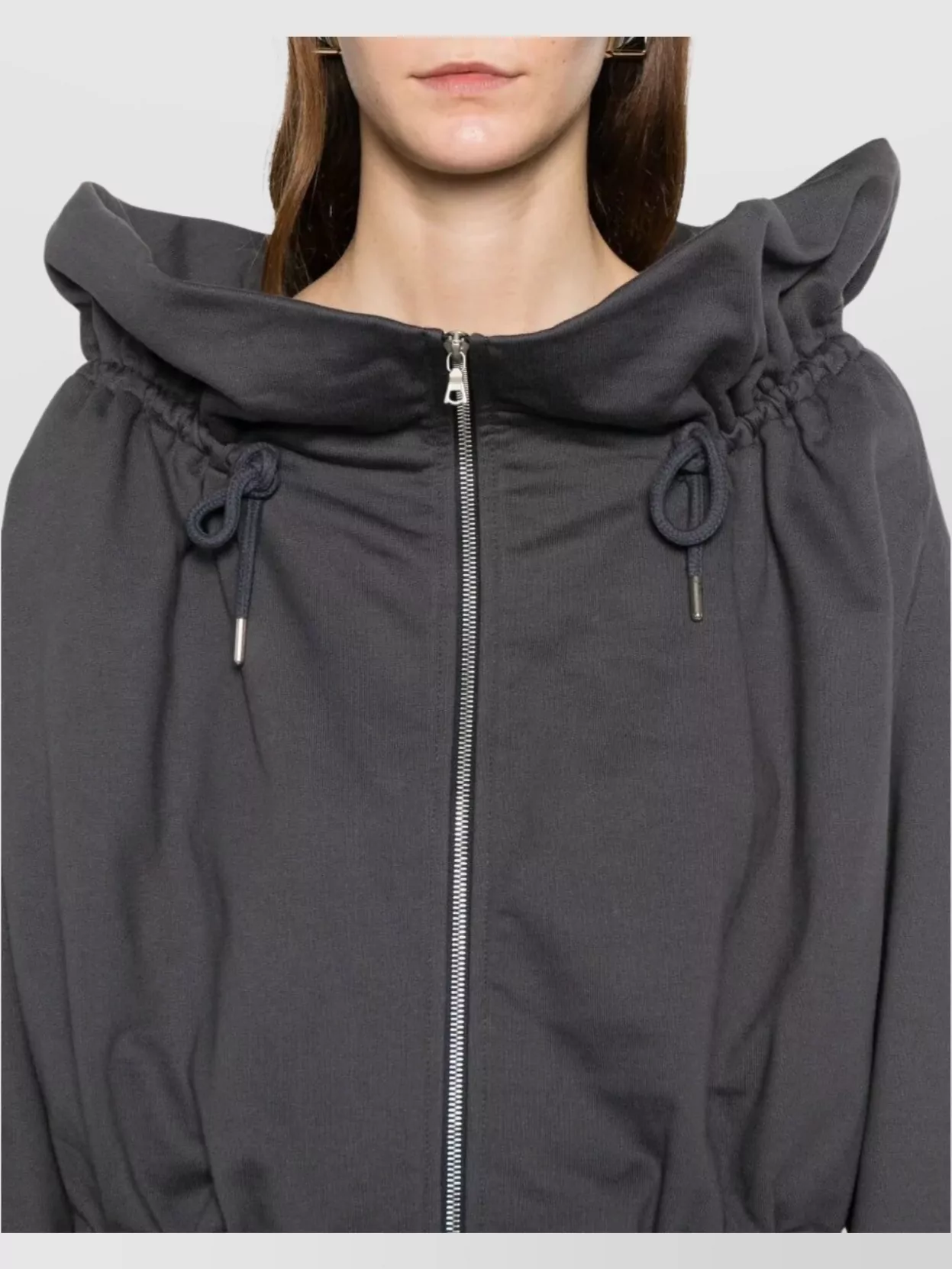 Dries Van Noten Cropped Hooded Jacket Drawstring Detail