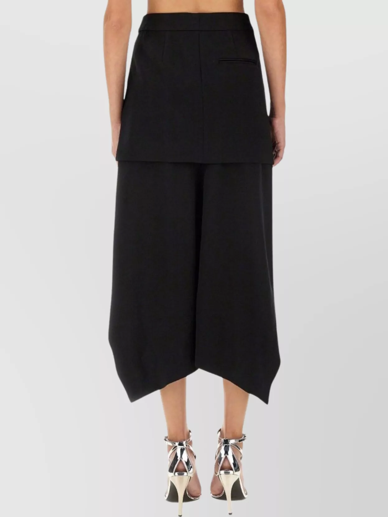 Shop Alexander Mcqueen Asymmetric Hem High Slit Skirt