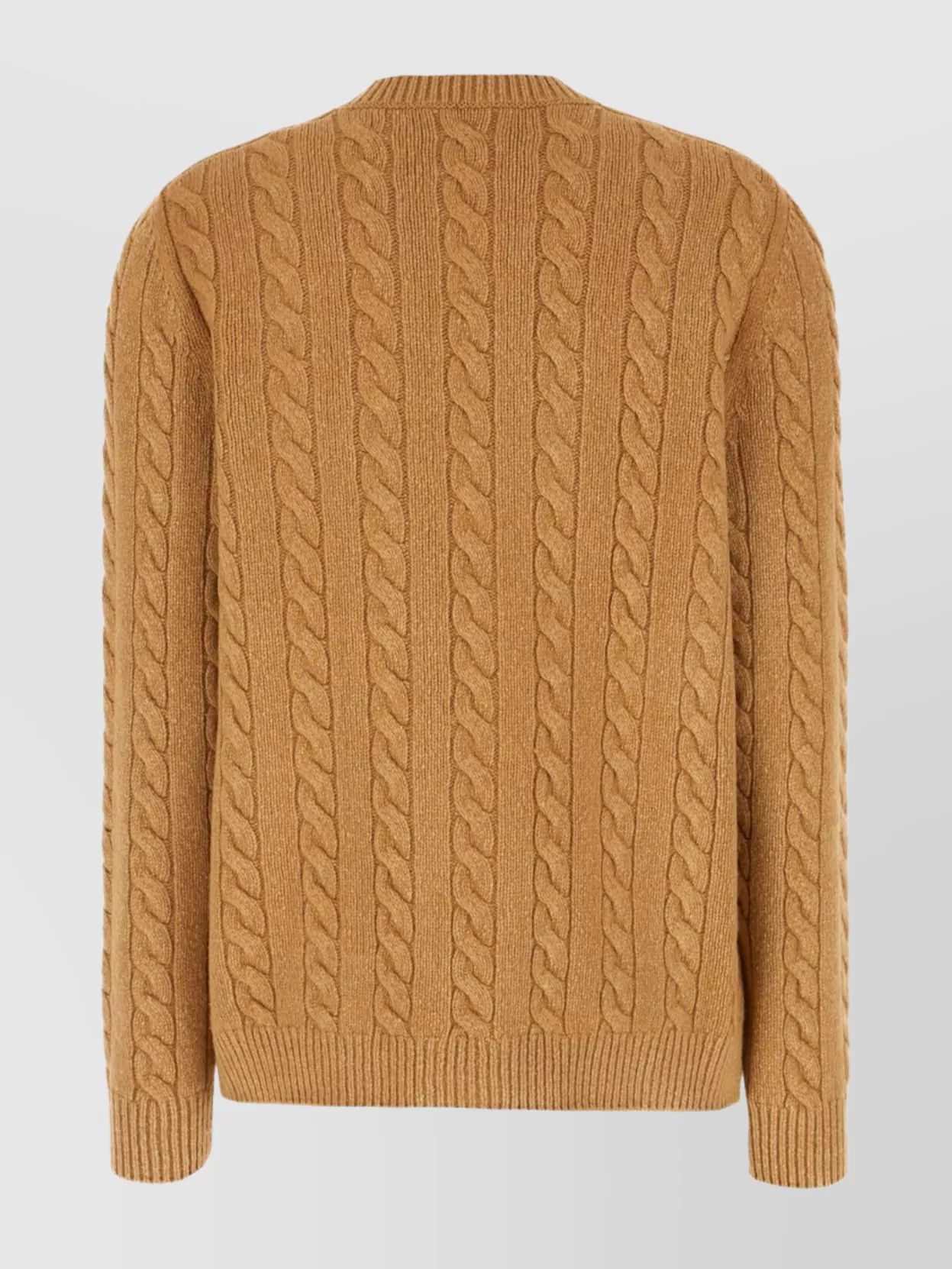 The Row Wool Cardigan With Crew Neck And Cable Knit In Brown