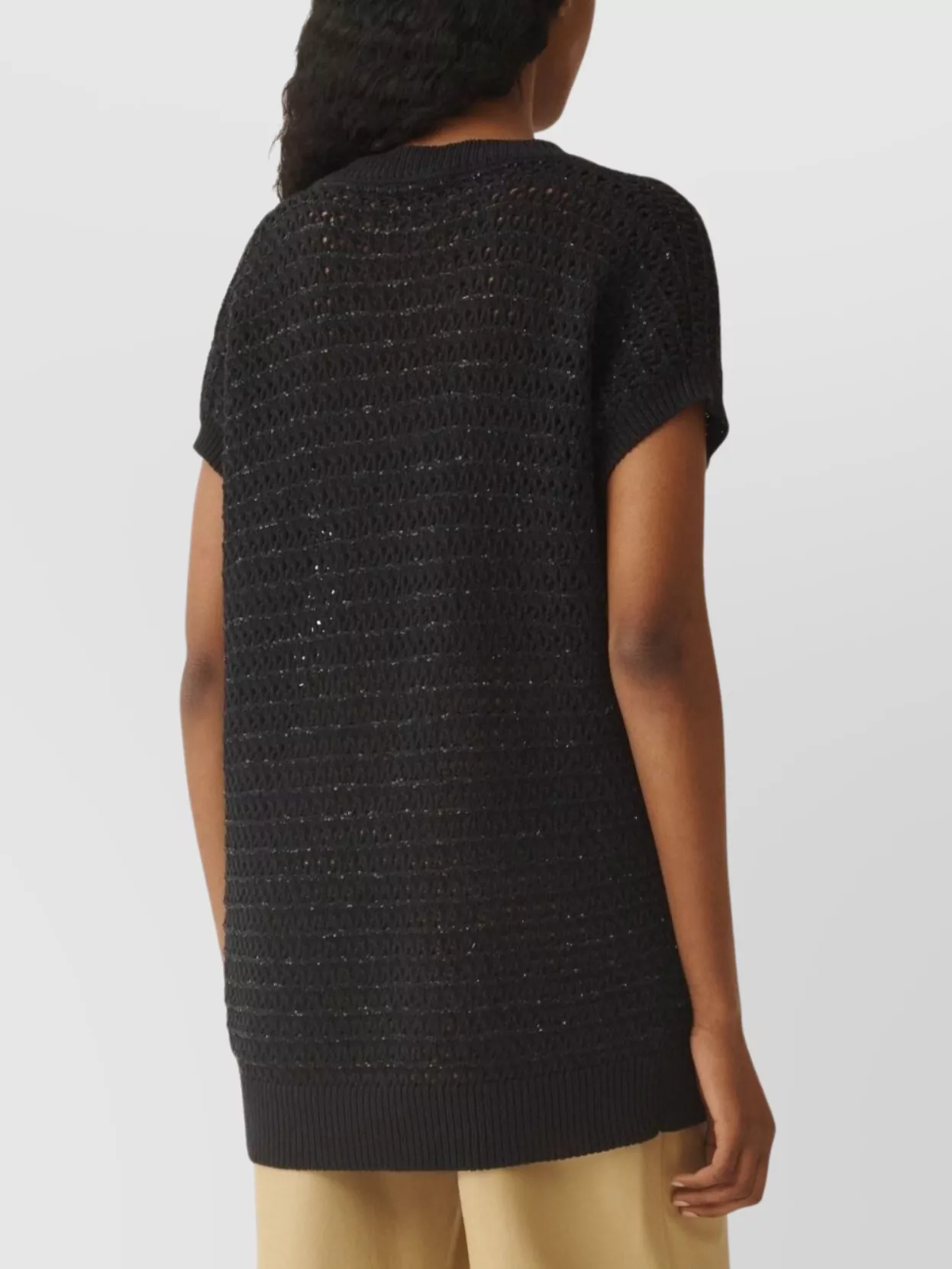 Fabiana Filippi V-Necked Top Knit Sequin Embellishment