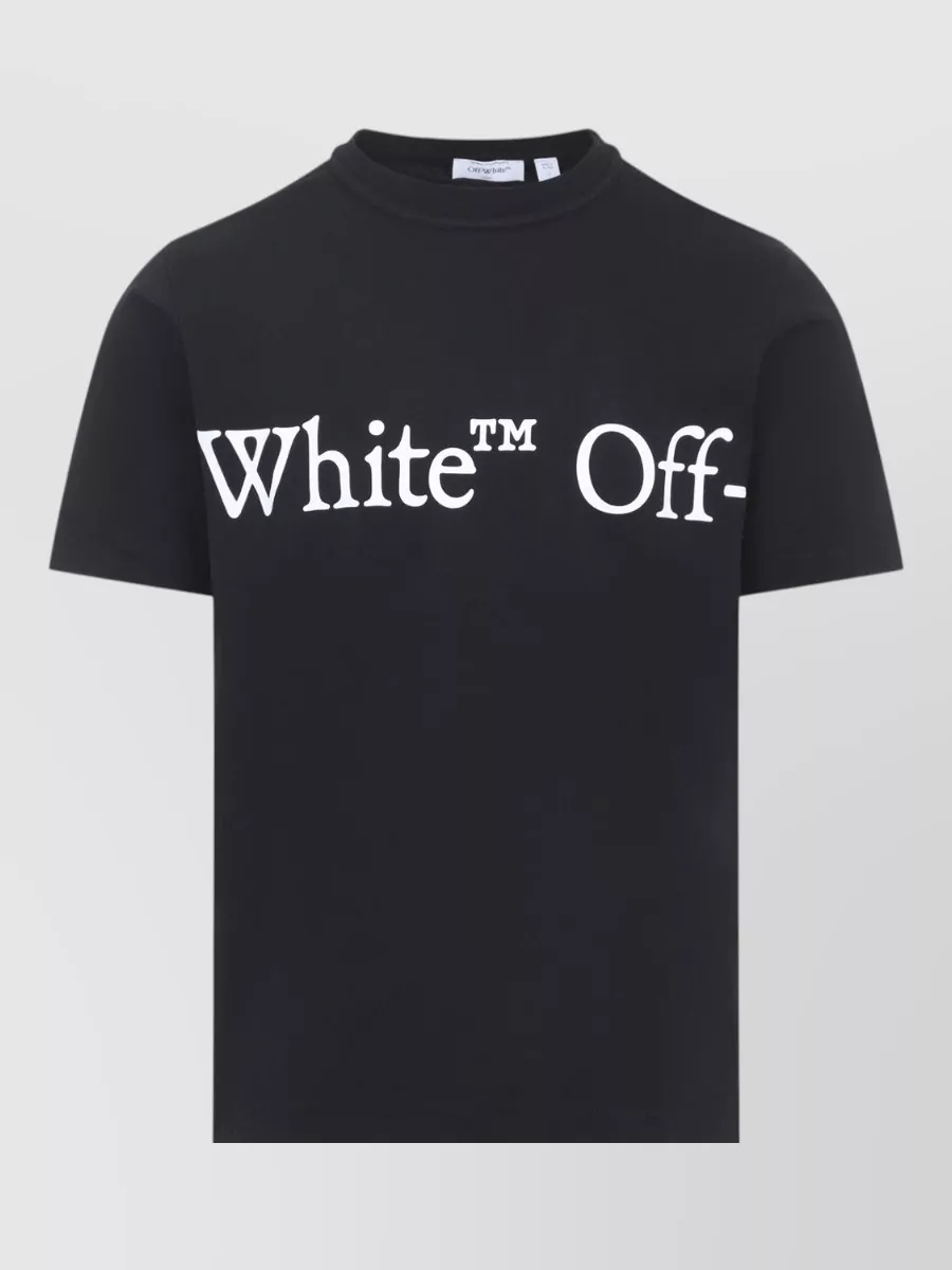 Off-White Cotton Logo Print Short Sleeve T-Shirt