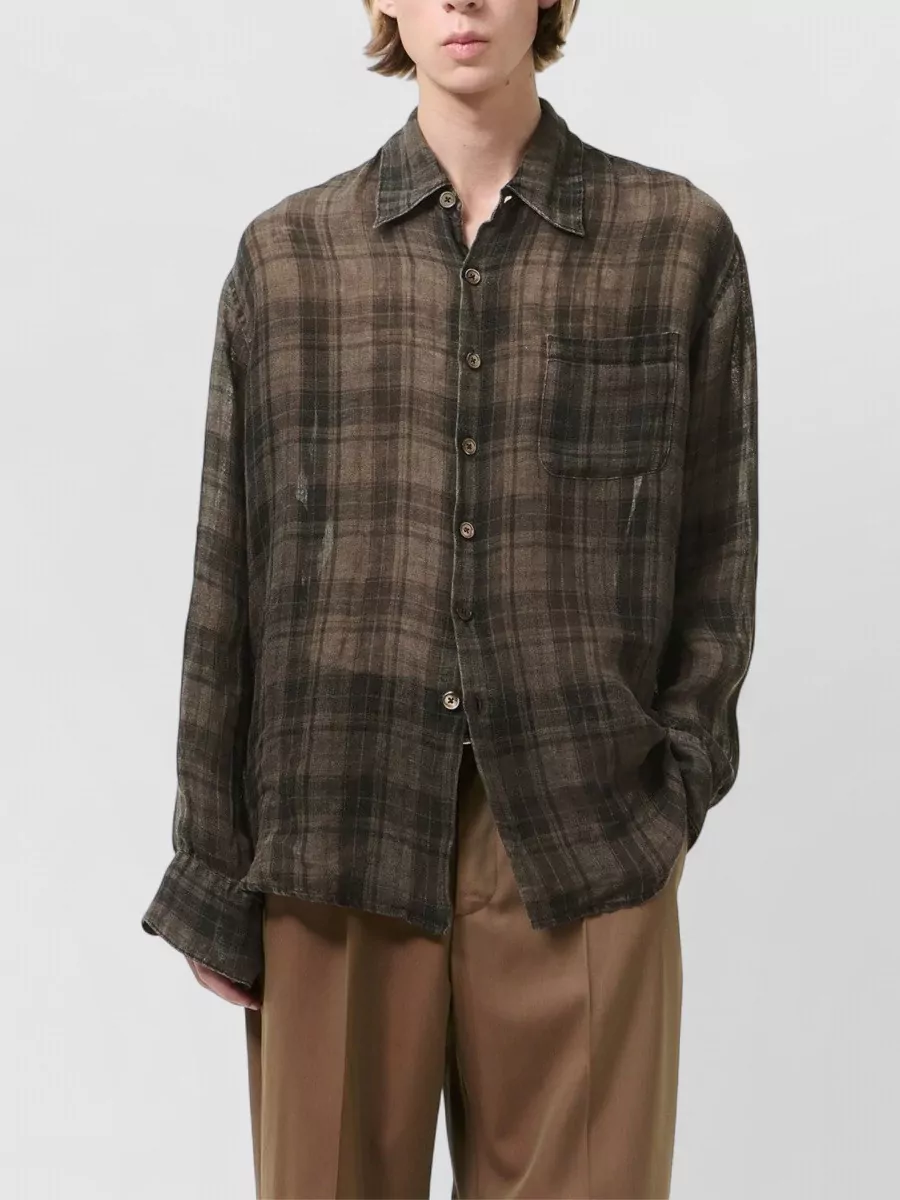 Our Legacy Long Sleeve Shirt Plaid Pattern Chest Pocket