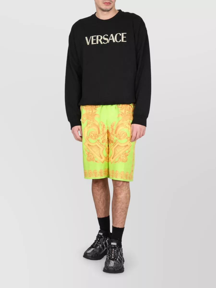 Versace Silk Printed Tailored Shorts