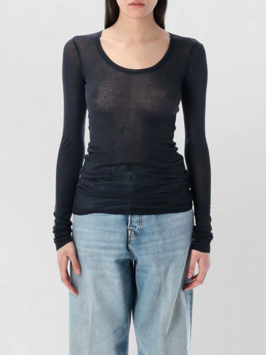 American Vintage Cotton Scoop Neck Long-Sleeve T-Shirt