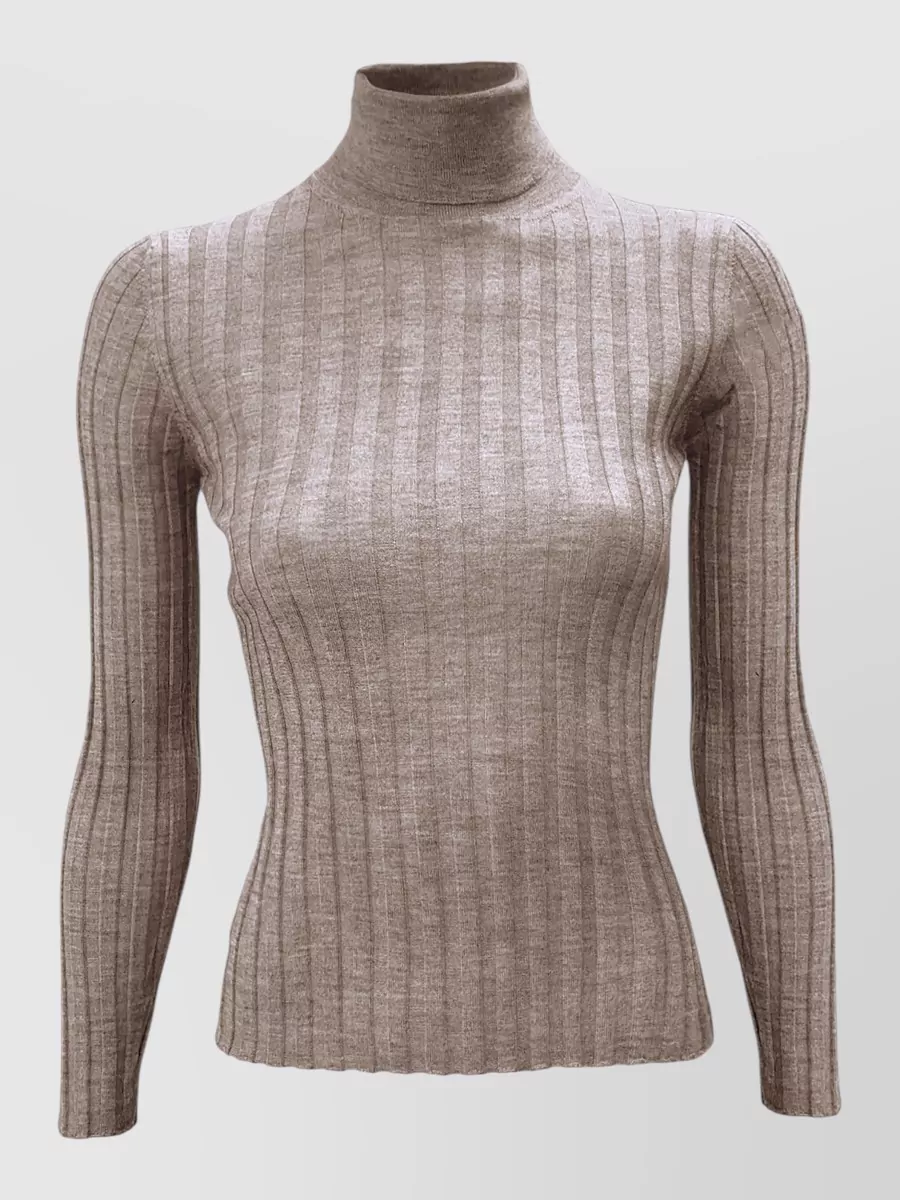 La Rose ribbed cashmere silk turtleneck jumper