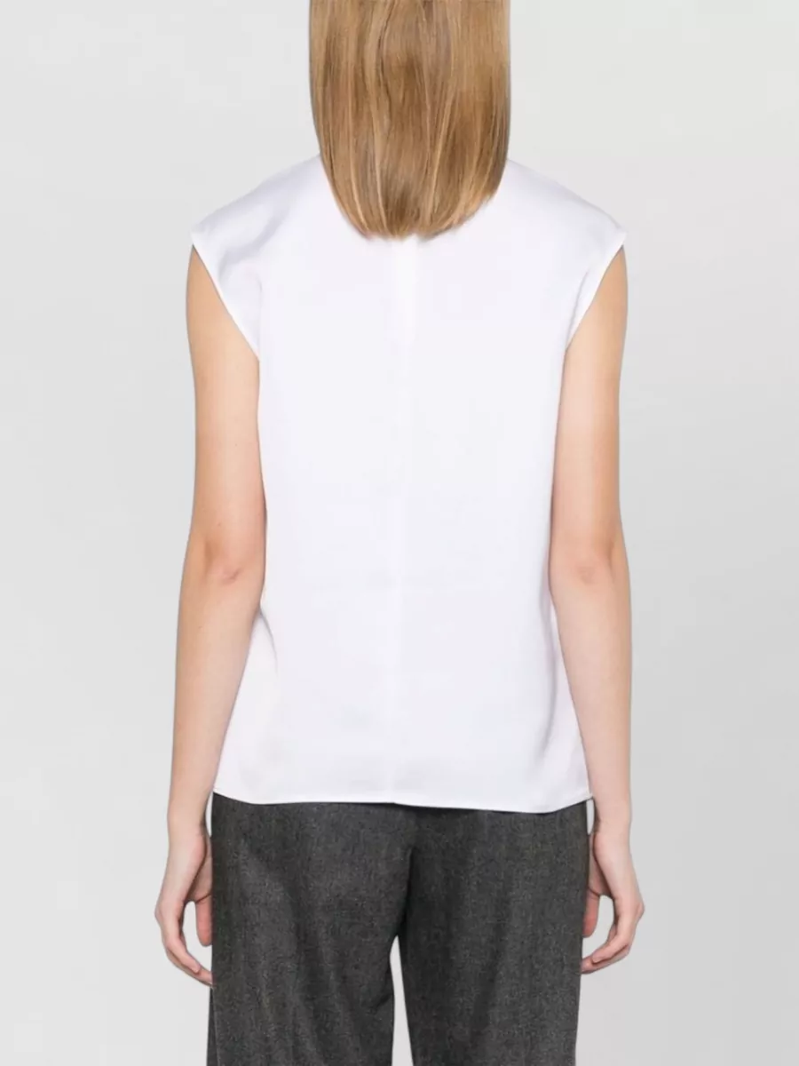 Emporio Armani Sleeveless Knot-Detail Satin Blouse