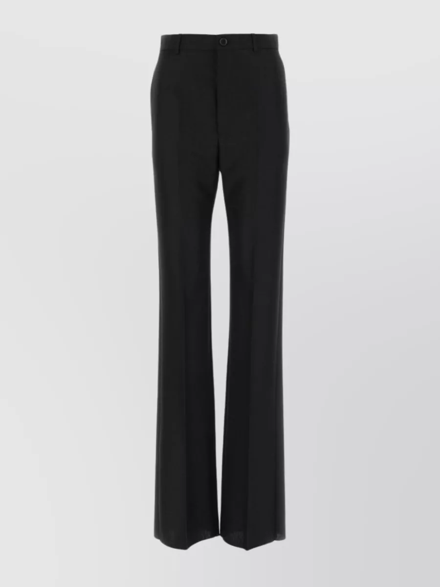 Shop Balenciaga Tailored High-waisted Wide-leg Pant In Black