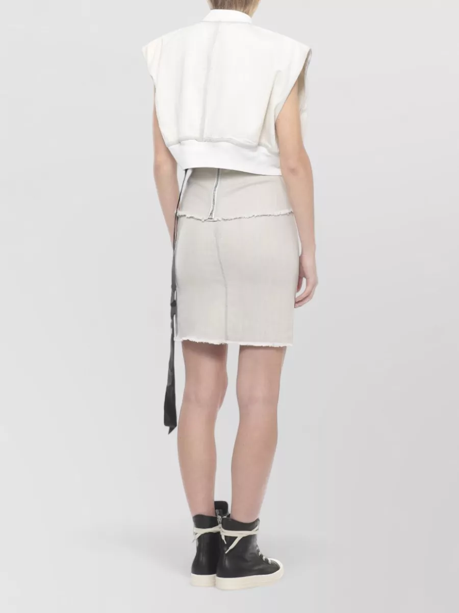 Rick Owens Drkshdw Cotton Cropped Sleeveless Bomber Vest