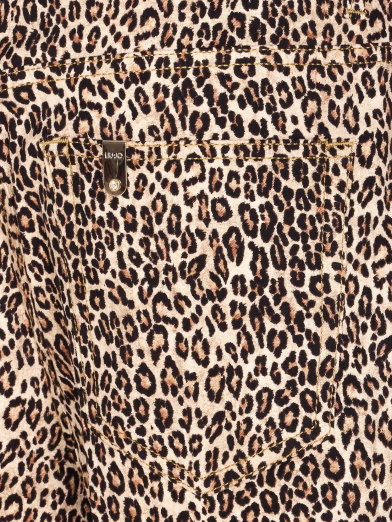 Liu •jo Trousers Animal Print Roses Detail In Brown