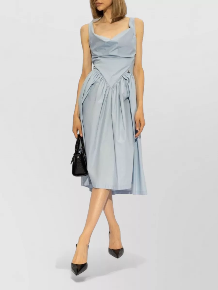 Vivienne Westwood Midi Dress Gathered Detail Square Neckline