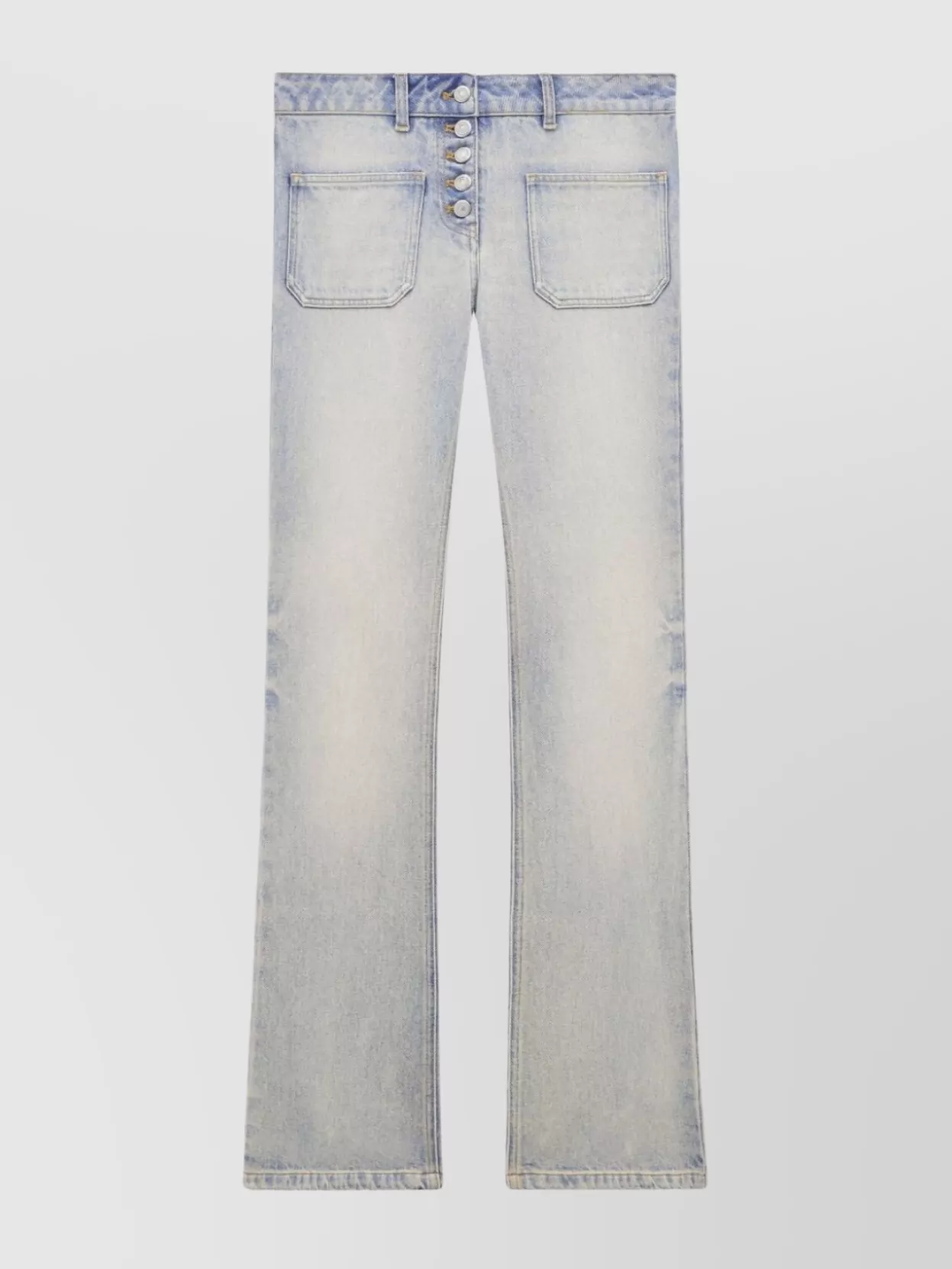 Courrèges Straight Bootcut Low-rise Denim Trousers In Blue