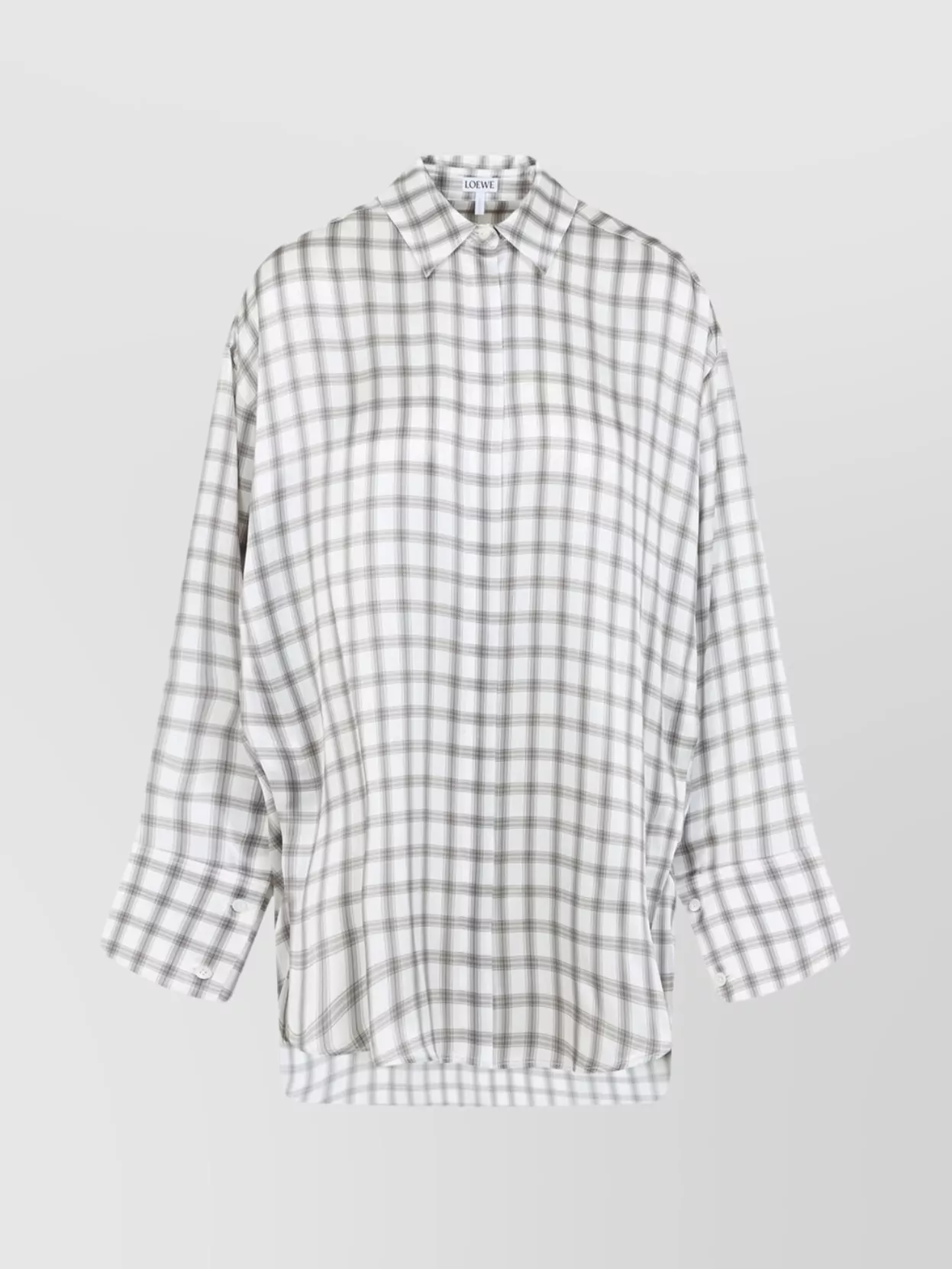 Loewe Plaid Pattern Silk Shirt