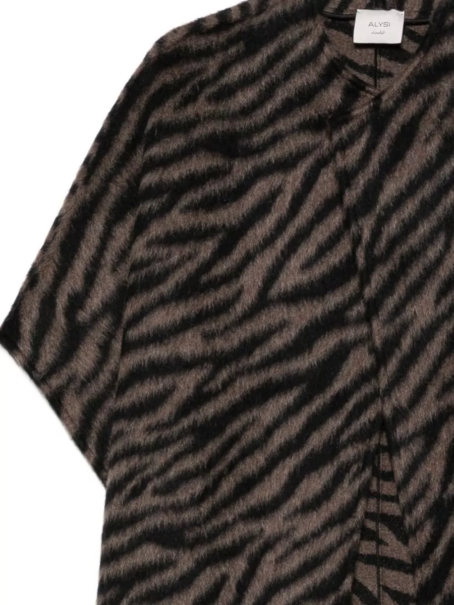 Alysi Tiger-Print Wool Cape