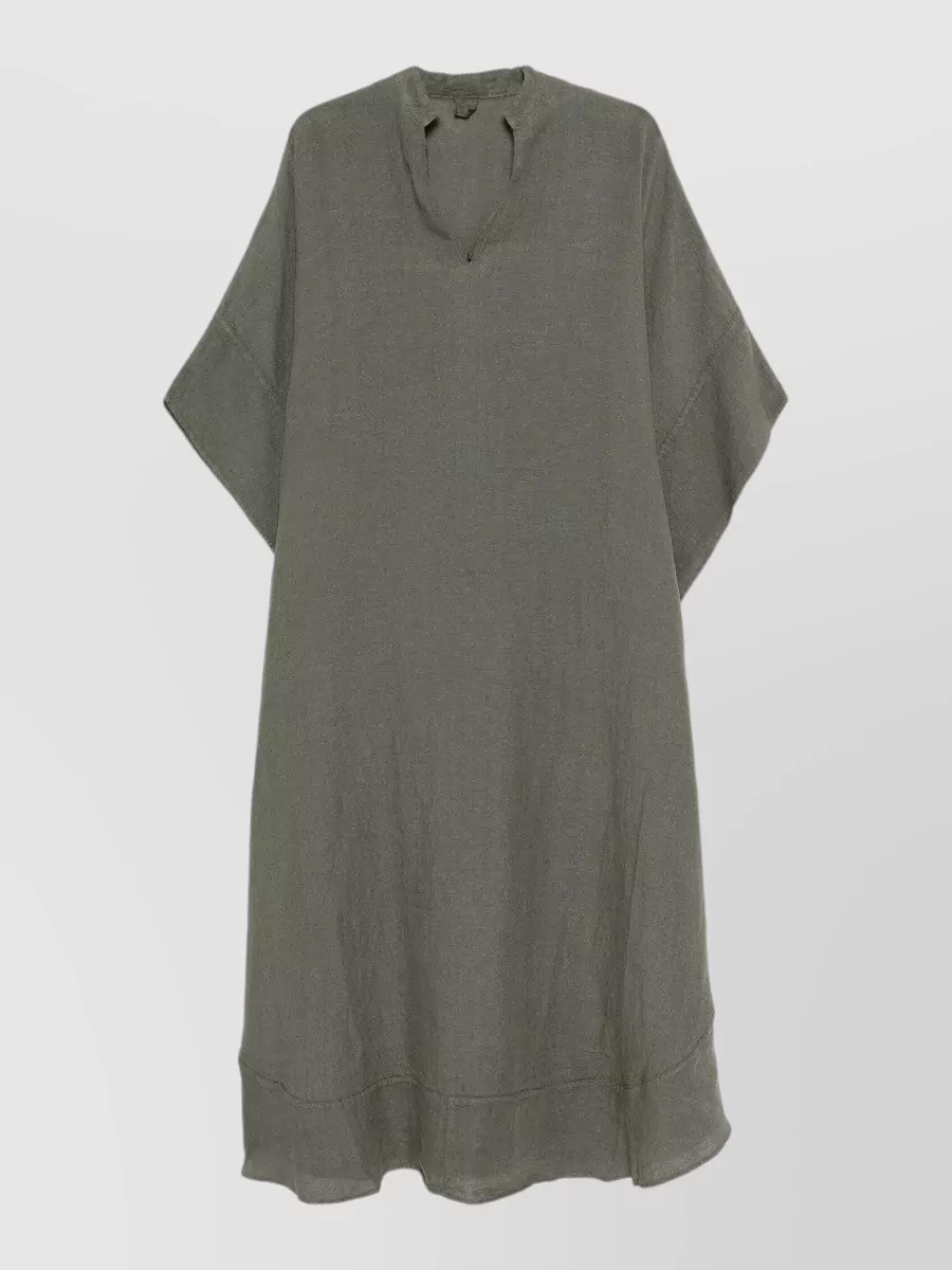 120% Lino Linen v-neck kaftan dress
